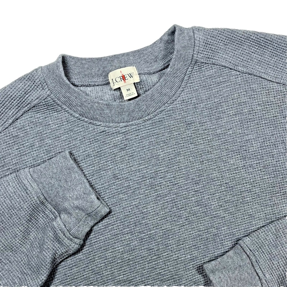 J Crew Oarsman Pullover Waffle Thermal Sweatshirt Men's M Cozy Casual Comfort